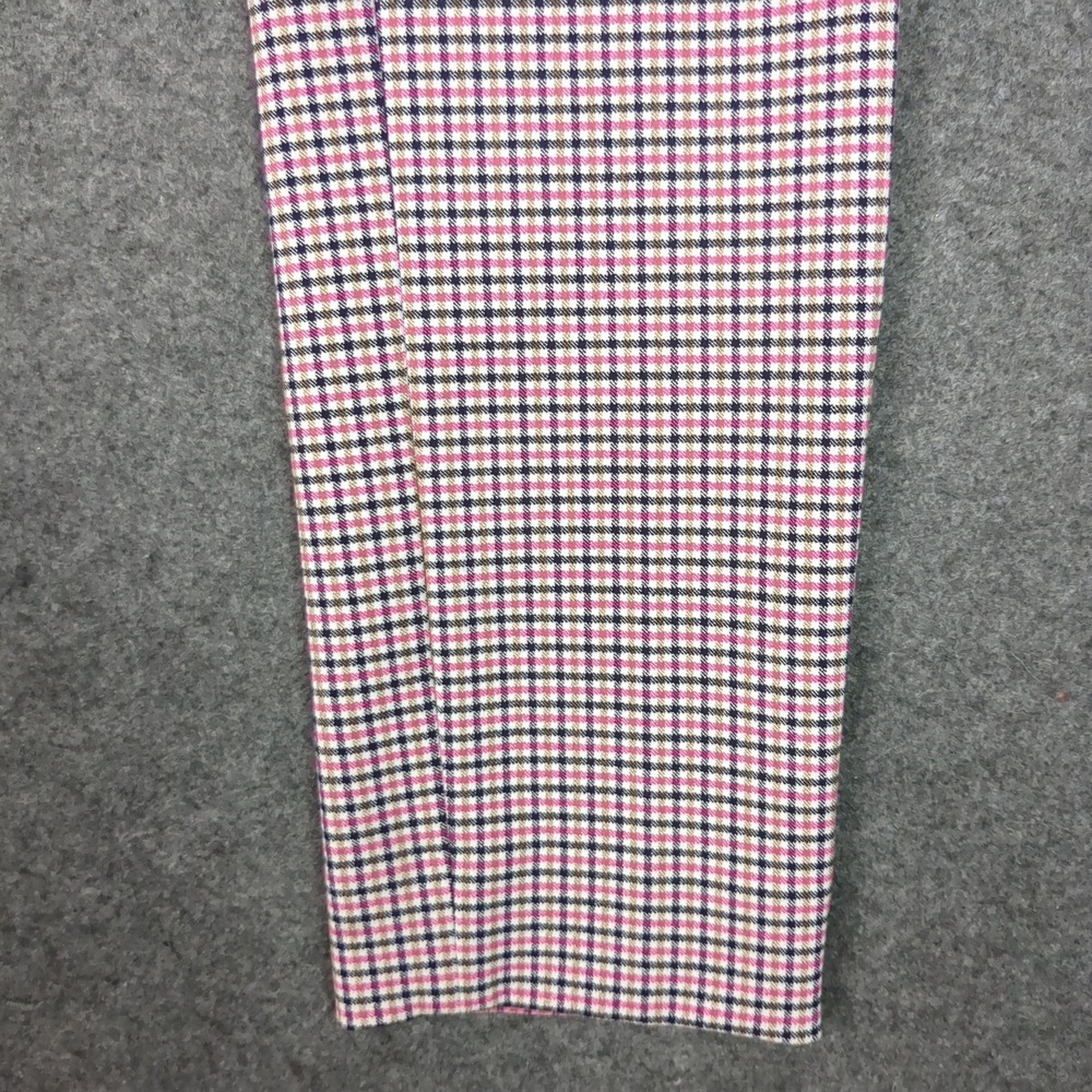 Banana Republic Sloan Skinny Pants Womens 2‎ Pink Navy Gingham Plaid Zip Pocket - Picture 4 of 15